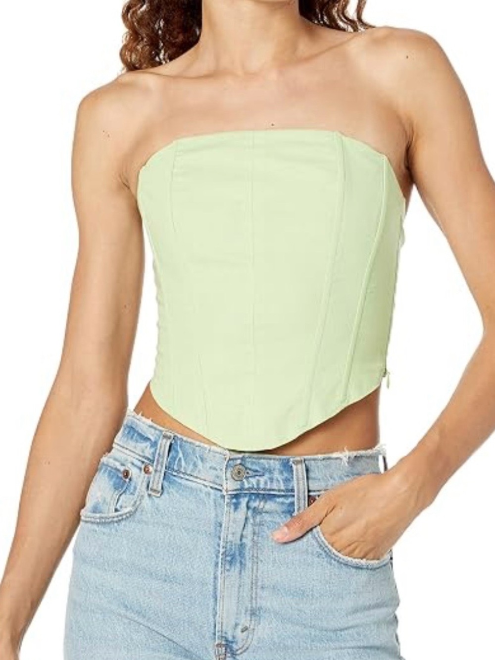Nia The Brand Strapless Light Mint Corset Top